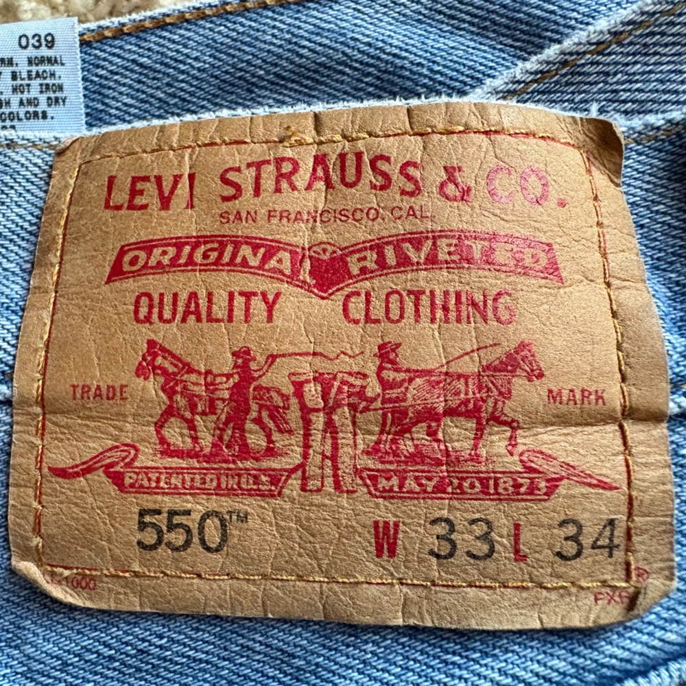 Levi’s 550 Relaxed Fit Jeans Men’s 33x34 Blue Denim Straight‎ Leg Made USA